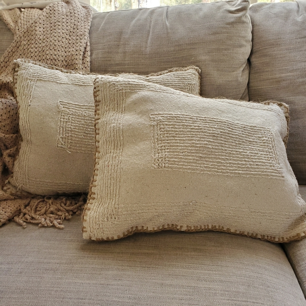 Set of 2 Boho style accent/throw pillows